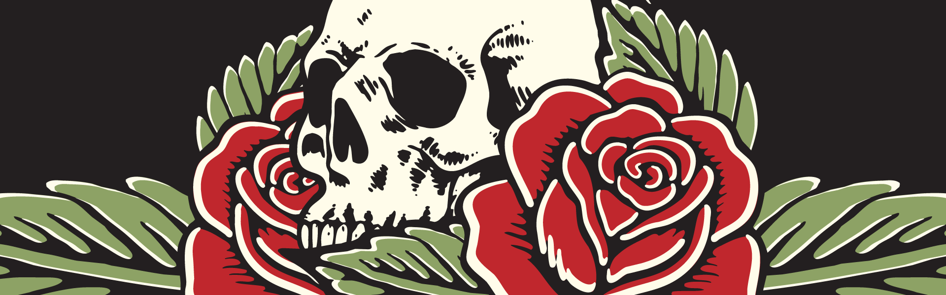 Close up of Skull & Petal logo